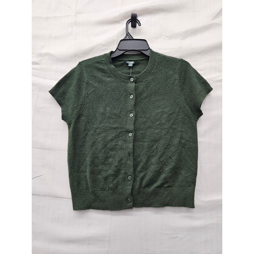 Wild Fable Womens Cardigan Sweater Green Cotton Blend Casual Size Medium